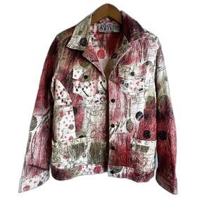 Keren Hart Vintage Textured Artistic Abstract Jacket‎ Size Small